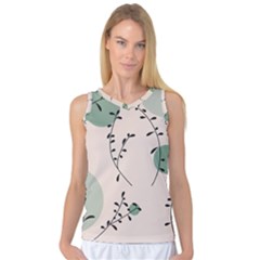 Plants Pattern Design Branches Branch Leaves Botanical Boho Bohemian Texture Drawing Circles Nature Women s Basketball Tank Top