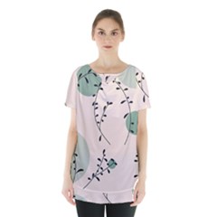 Plants Pattern Design Branches Branch Leaves Botanical Boho Bohemian Texture Drawing Circles Nature Skirt Hem Sports Top