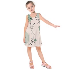 Plants Pattern Design Branches Branch Leaves Botanical Boho Bohemian Texture Drawing Circles Nature Kids  Sleeveless Dress