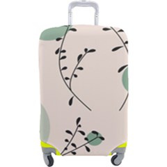 Plants Pattern Design Branches Branch Leaves Botanical Boho Bohemian Texture Drawing Circles Nature Luggage Cover (large)