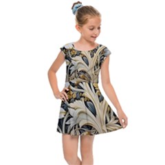 Flower Floral Pattern Floral Digital Spring Flora Botanical Blossom Bloom Vintage Kids  Cap Sleeve Dress