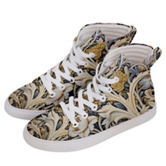 Flower Floral Pattern Floral Digital Spring Flora Botanical Blossom Bloom Vintage Men s Hi-top Skate Sneakers