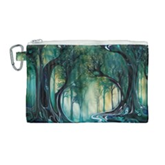 Trees Forest Mystical Forest Background Landscape Nature Canvas Cosmetic Bag (large)