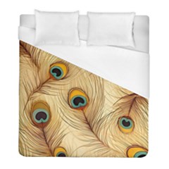 Vintage Peacock Feather Peacock Feather Pattern Background Nature Bird Nature Duvet Cover (Full/ Double Size)