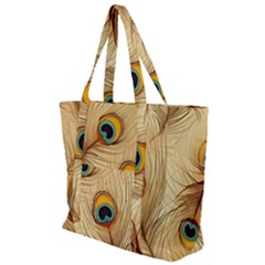 Vintage Peacock Feather Peacock Feather Pattern Background Nature Bird Nature Zip Up Canvas Bag