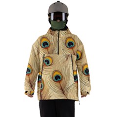 Vintage Peacock Feather Peacock Feather Pattern Background Nature Bird Nature Men s Ski And Snowboard Waterproof Breathable Jacket