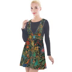 Flowers Trees Forest Mystical Forest Nature Background Landscape Plunge Pinafore Velour Dress