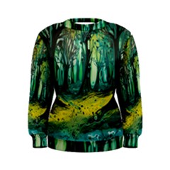 Trees Forest Mystical Forest Nature Junk Journal Landscape Nature Women s Sweatshirt