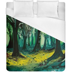 Trees Forest Mystical Forest Nature Junk Journal Landscape Nature Duvet Cover (california King Size)