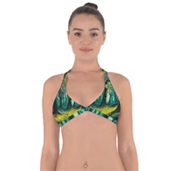 Trees Forest Mystical Forest Nature Junk Journal Landscape Nature Halter Neck Bikini Top