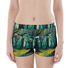 Trees Forest Mystical Forest Nature Junk Journal Landscape Nature Boyleg Bikini Wrap Bottoms