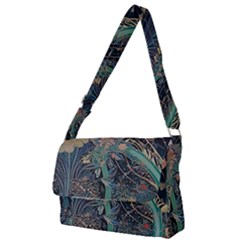 Flowers Trees Forest Mystical Forest Nature Junk Journal Scrapbooking Background Landscape Full Print Messenger Bag (s)