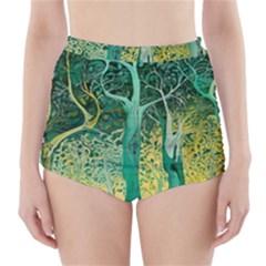 Trees Forest Mystical Forest Nature Junk Journal Scrapbooking Background Landscape High-waisted Bikini Bottoms by Maspions