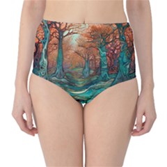 Trees Tree Forest Mystical Forest Nature Junk Journal Scrapbooking Landscape Nature Classic High-waist Bikini Bottoms