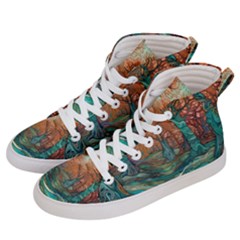 Trees Tree Forest Mystical Forest Nature Junk Journal Scrapbooking Landscape Nature Women s Hi-top Skate Sneakers by Maspions