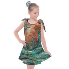 Trees Tree Forest Mystical Forest Nature Junk Journal Scrapbooking Landscape Nature Kids  Tie Up Tunic Dress by Maspions