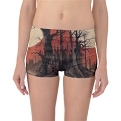 Comic Gothic Macabre Vampire Haunted Red Sky Boyleg Bikini Bottoms