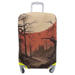 Comic Gothic Macabre Vampire Haunted Red Sky Luggage Cover (medium) by Maspions