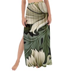Flower Blossom Bloom Botanical Spring Nature Floral Pattern Leaves Maxi Chiffon Tie-up Sarong