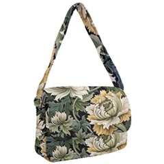 Flower Blossom Bloom Botanical Spring Nature Floral Pattern Leaves Courier Bag by Maspions