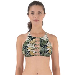 Flower Blossom Bloom Botanical Spring Nature Floral Pattern Leaves Perfectly Cut Out Bikini Top