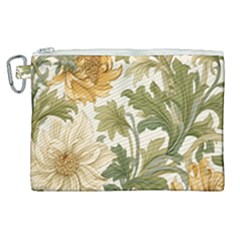 Flower Floral Pattern Floral Digital Paper Spring Flora Botanical Blossom Bloom Vintage Canvas Cosmetic Bag (xl) by Maspions