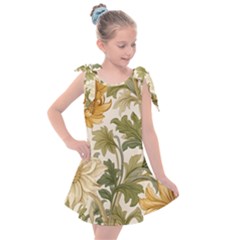 Flower Floral Pattern Floral Digital Paper Spring Flora Botanical Blossom Bloom Vintage Kids  Tie Up Tunic Dress