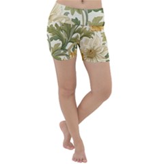 Flower Floral Pattern Floral Digital Paper Spring Flora Botanical Blossom Bloom Vintage Lightweight Velour Yoga Shorts