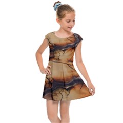 Texture Woodgrain Pattern Nature Wood Pattern Kids  Cap Sleeve Dress