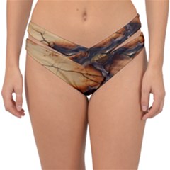 Texture Woodgrain Pattern Nature Wood Pattern Double Strap Halter Bikini Bottoms by Maspions