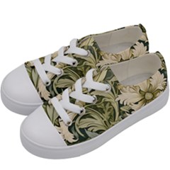 Flower Floral Pattern Floral Digital Paper Spring Flora Botanical Blossom Bloom Vintage Art Kids  Low Top Canvas Sneakers