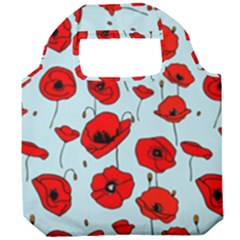 Poppies Flowers Red Seamless Pattern Foldable Grocery Recycle Bag