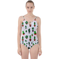 Cactus Plants Background Pattern Seamless Cut Out Top Tankini Set