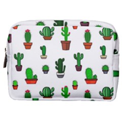 Cactus Plants Background Pattern Seamless Make Up Pouch (medium) by Maspions