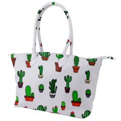 Cactus Plants Background Pattern Seamless Canvas Shoulder Bag