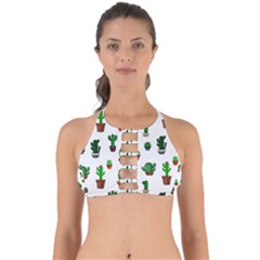 Cactus Plants Background Pattern Seamless Perfectly Cut Out Bikini Top