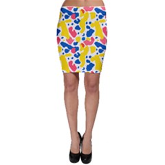 Colored Blots Painting Abstract Art Expression Creation Color Palette Paints Smears Experiments Mode Bodycon Skirt