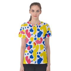 Colored Blots Painting Abstract Art Expression Creation Color Palette Paints Smears Experiments Mode Women s Cotton T-shirt