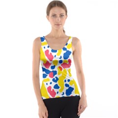 Colored Blots Painting Abstract Art Expression Creation Color Palette Paints Smears Experiments Mode Women s Basic Tank Top by Maspions