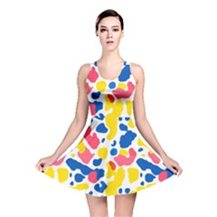 Colored Blots Painting Abstract Art Expression Creation Color Palette Paints Smears Experiments Mode Reversible Skater Dress