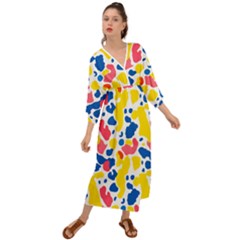 Colored Blots Painting Abstract Art Expression Creation Color Palette Paints Smears Experiments Mode Grecian Style  Maxi Dress