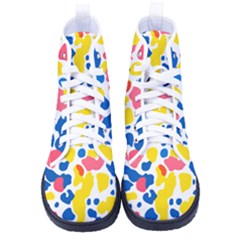 Colored Blots Painting Abstract Art Expression Creation Color Palette Paints Smears Experiments Mode Men s High-Top Canvas Sneakers