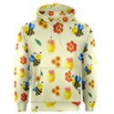 Seamless Honey Bee Texture Flowers Nature Leaves Honeycomb Hive Beekeeping Watercolor Pattern Men s Core Hoodie View1