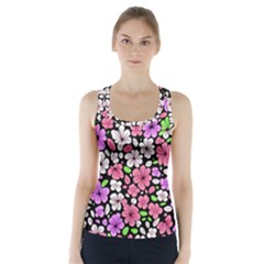 Flowers Floral Pattern Digital Texture Beautiful Racer Back Sports Top