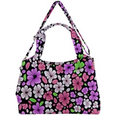 Flowers Floral Pattern Digital Texture Beautiful Double Compartment Shoulder Bag