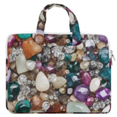 Seamless Texture Gems Diamonds Rubies Decorations Crystals Seamless Beautiful Shiny Sparkle Repetiti Macbook Pro 13  Double Pocket Laptop Bag