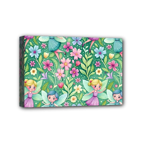 Fairies Fantasy Background Wallpaper Design Flowers Nature Colorful Mini Canvas 6  X 4  (stretched) by Maspions