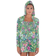 Fairies Fantasy Background Wallpaper Design Flowers Nature Colorful Long Sleeve Hooded T-shirt by Maspions