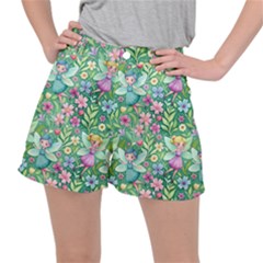 Fairies Fantasy Background Wallpaper Design Flowers Nature Colorful Women s Ripstop Shorts