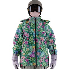 Fairies Fantasy Background Wallpaper Design Flowers Nature Colorful Women s Zip Ski And Snowboard Waterproof Breathable Jacket by Maspions